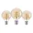 Voordeelpak 3x Eglo LED Globe E27 Filament Amber 12W 400lm - 822 Zeer Warm Wit | Vervangt 40W